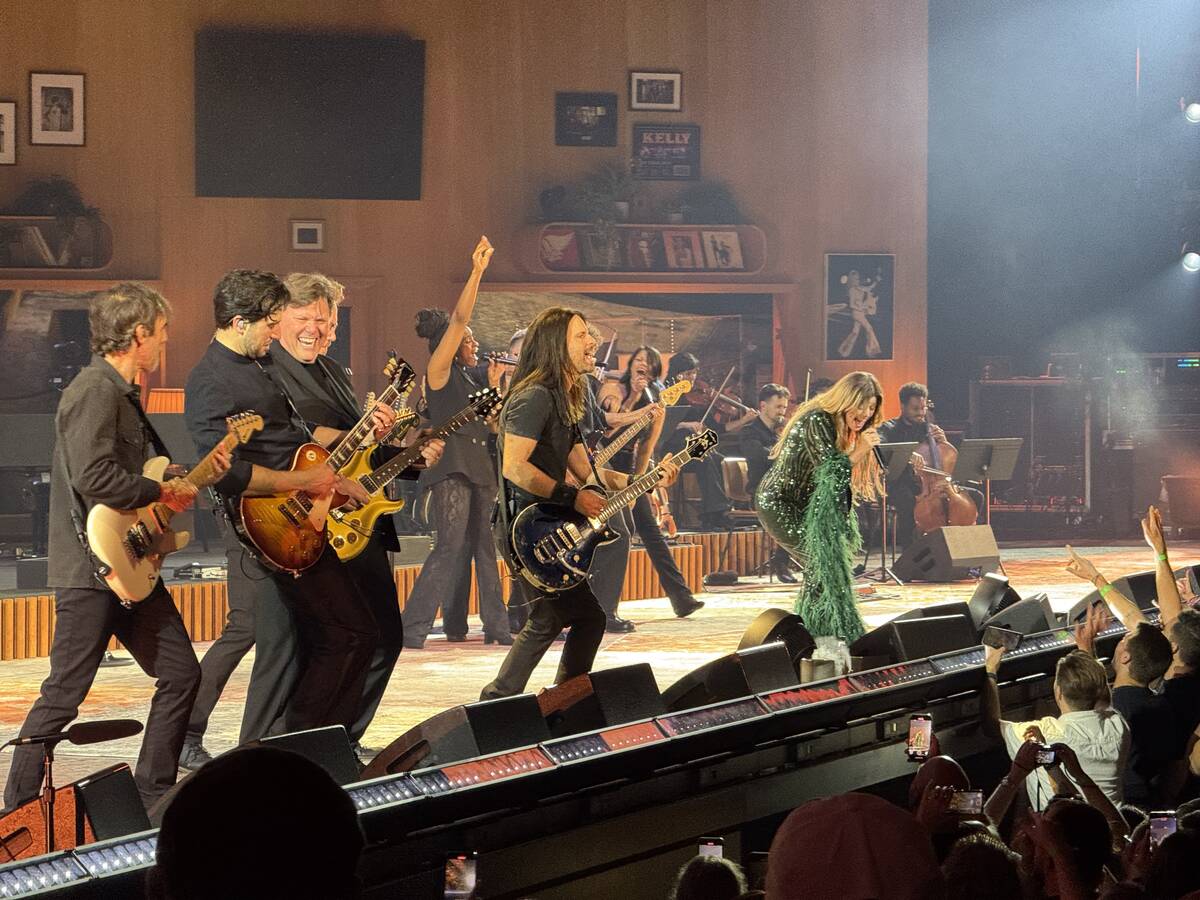 Kelly Clarkson is shown in her "Studio Sessions" residency at the Colosseum at Caesars Palace o ...