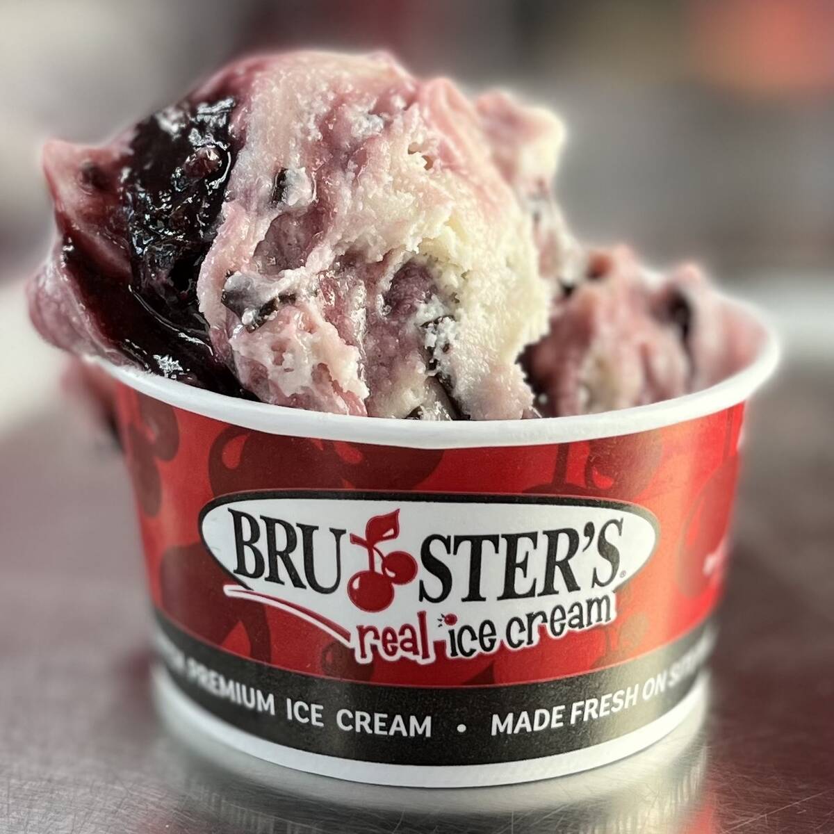 Bruster’s Real Ice Cream's White Truffle Raspberry. (Bruster's Real Ice Cream)