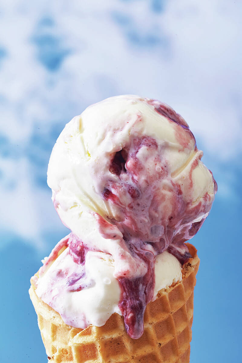 Goat cheese marionberry habanero cone from Salt & Straw (Salt & Straw)