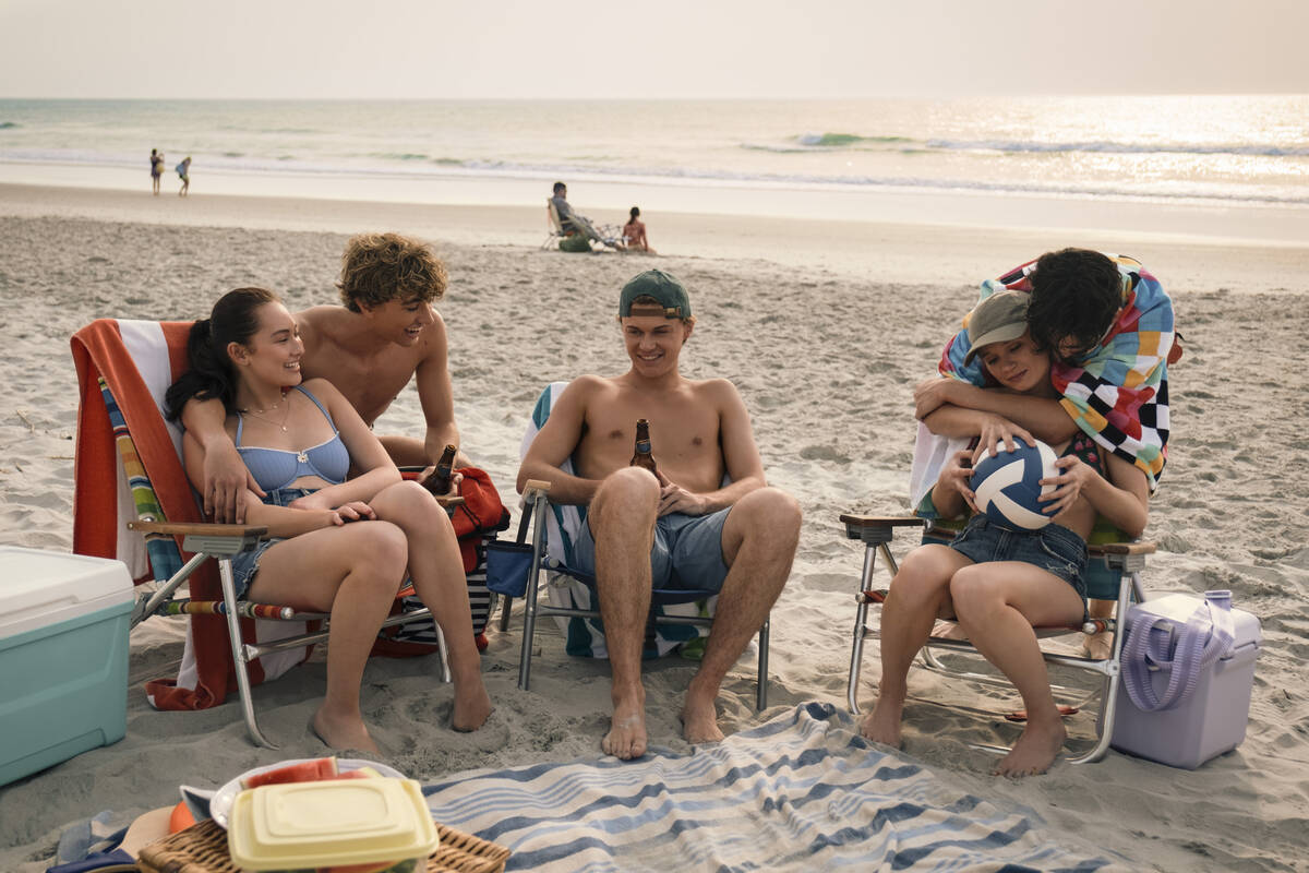 Belly (Lola Tung), Jeremiah (Gavin Casalegno), Conrad (Christopher Briney), Steven (Sean Kaufma ...