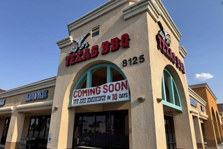 The exterior of Big B's Texas BBQ, set to open during the third week of July 2025 on West Sahar ...
