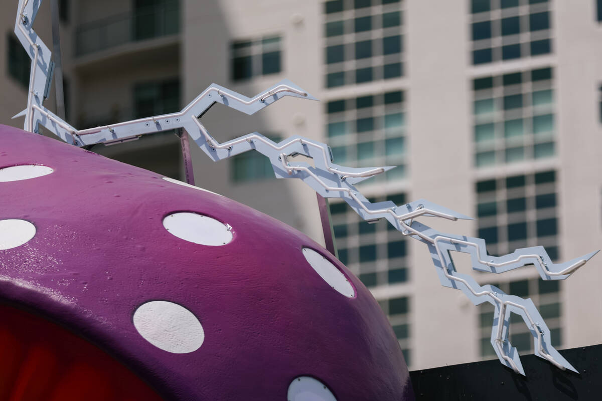 Electric Mushroom under construction on Wednesday, July 16, 2025 along Fremont Street East. (Li ...