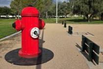 "Dog Island," a new art installation, is seen at Mountain Crest Park in July 2025. (C ...