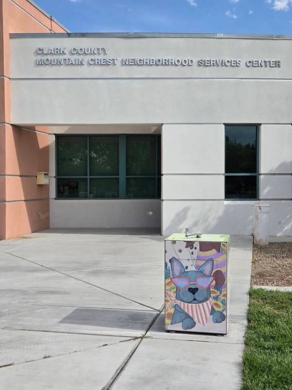 A music box is seen outside the Mountain Crest Neighborhood Services Center. (Clark County)