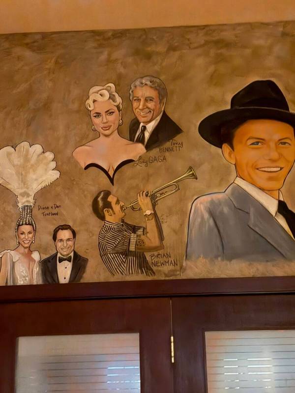 Las Vegas artist Erica Deutsch's portrait of Lady Gaga and Tony Bennett are shown at Palm Resta ...