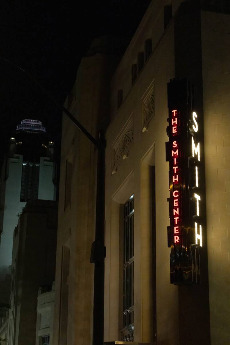 One of the two new "blade signs" at The Smith Center for the performing arts is shown on Thursd ...