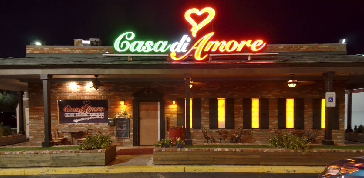 The exterior of Casa di Amore is shown at 2850 E. Tropicana Ave. in Las Vegas. (Las Vegas Revie ...