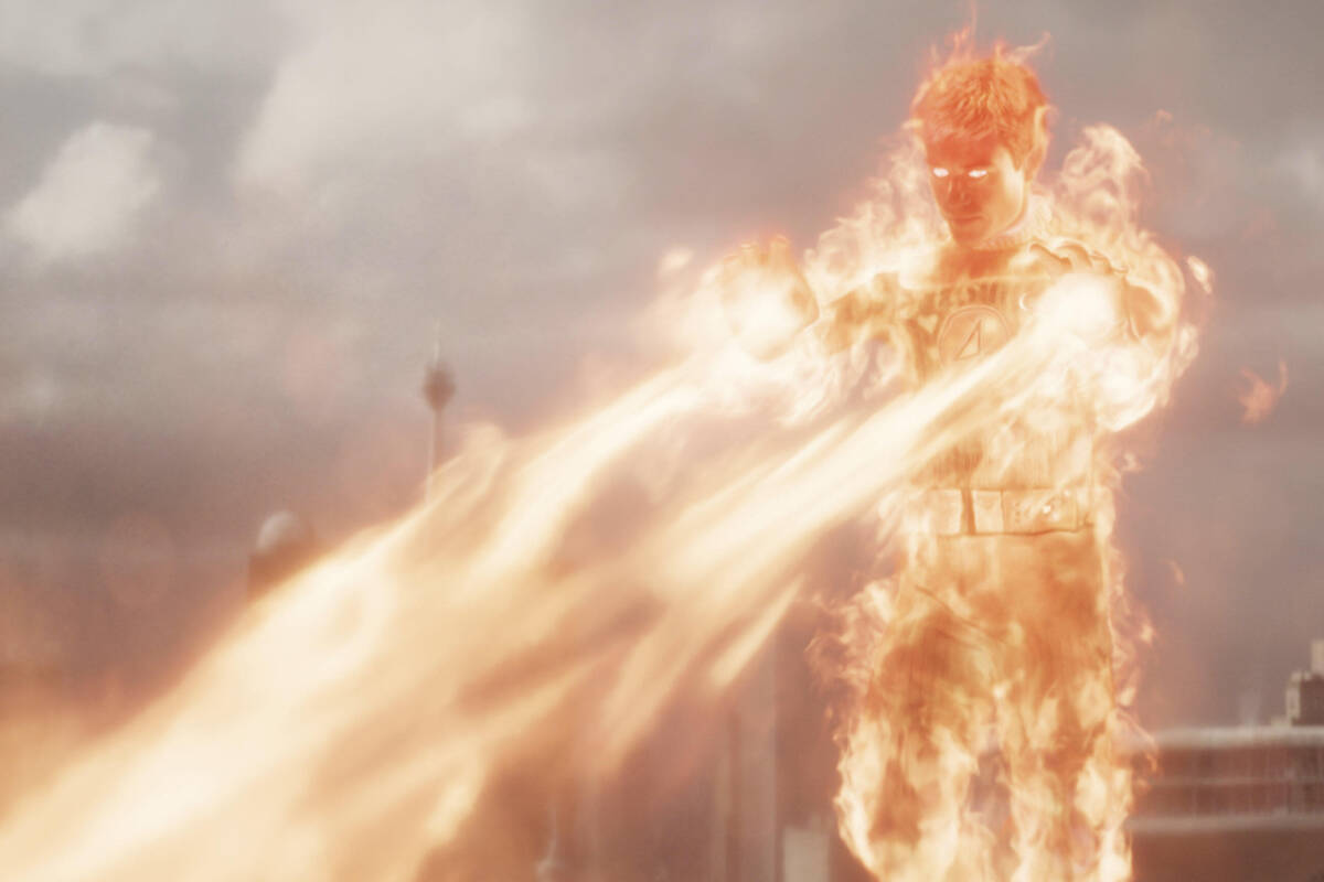 This image released by Disney shows the Human Torch, voiced by Joseph Quinn in a scene from &qu ...