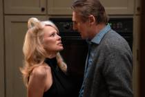 Pamela Anderson and Liam Neeson in "The Naked Gun." (Frank Masi/Paramount Pictures)