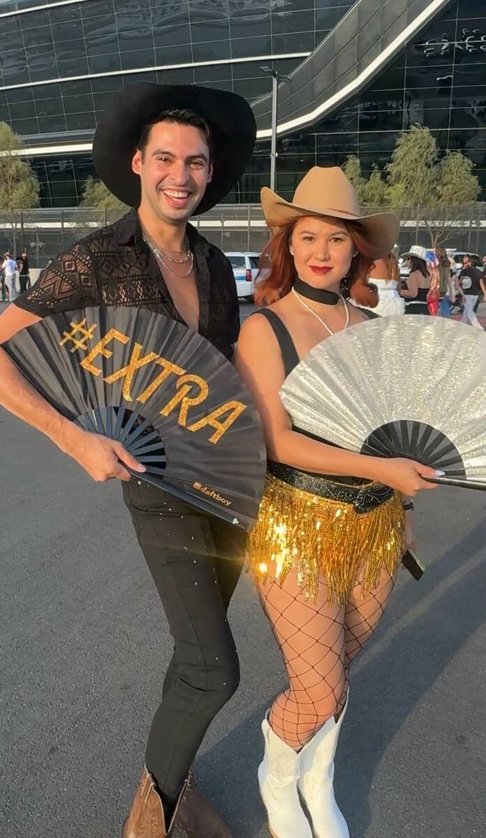 Fans are shown at Beyoncé's "Cowboy Carter Tour" stop at Allegiant Stadium on Friday, July 25, ...