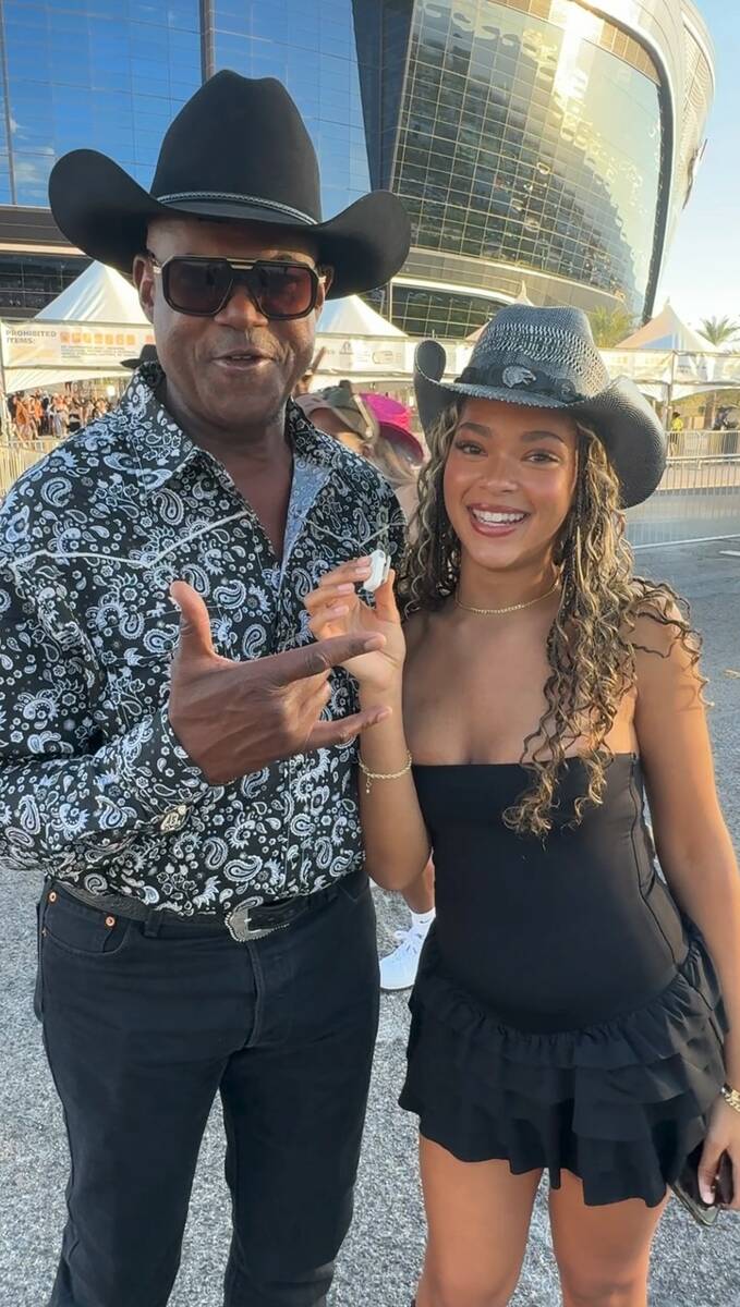 Fans are shown at Beyoncé's "Cowboy Carter Tour" stop at Allegiant Stadium on Friday, July 25, ...