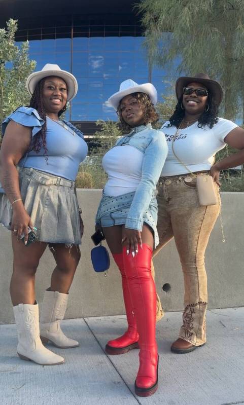 Fans are shown at Beyoncé's "Cowboy Carter Tour" stop at Allegiant Stadium on Friday, July 25, ...