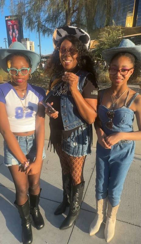 Fans are shown at Beyoncé's "Cowboy Carter Tour" stop at Allegiant Stadium on Friday, July 25, ...