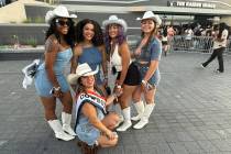 Fans are shown at Beyoncé's "Cowboy Carter Tour" stop at Allegiant Stadium on Friday, July 25, ...