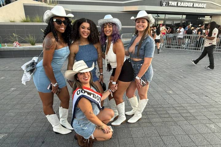 Fans are shown at Beyoncé's "Cowboy Carter Tour" stop at Allegiant Stadium on Friday, July 25, ...