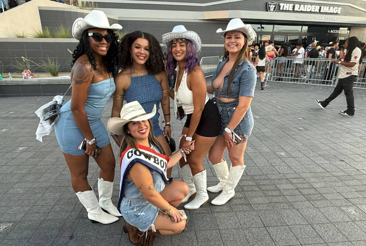 Fans are shown at Beyoncé's "Cowboy Carter Tour" stop at Allegiant Stadium on Friday, July 25, ...