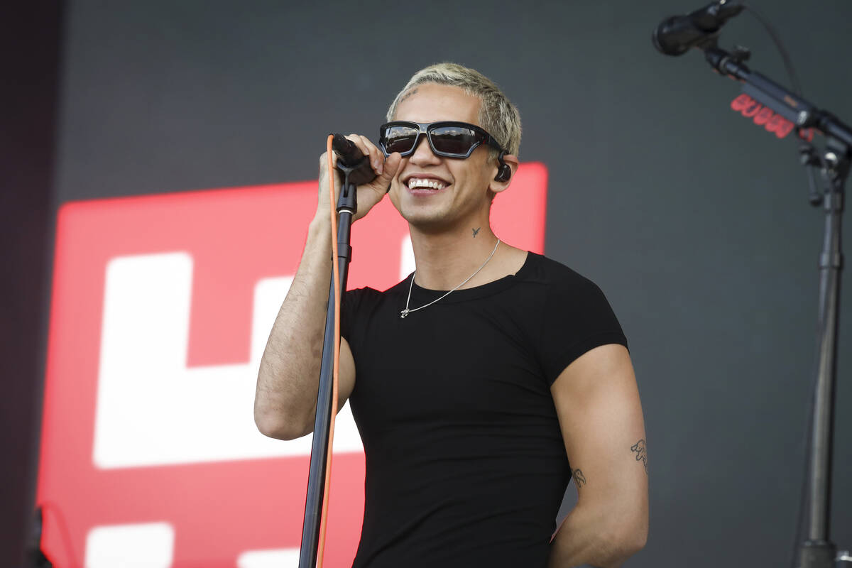 Dominic Fike performs during the Governors Ball Music Festival on Friday, June 7, 2024, at Flus ...