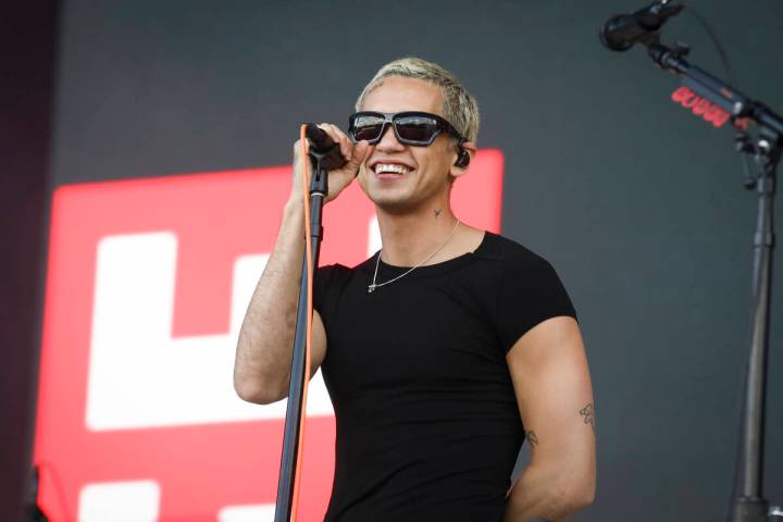 Dominic Fike performs during the Governors Ball Music Festival on Friday, June 7, 2024, at Flus ...