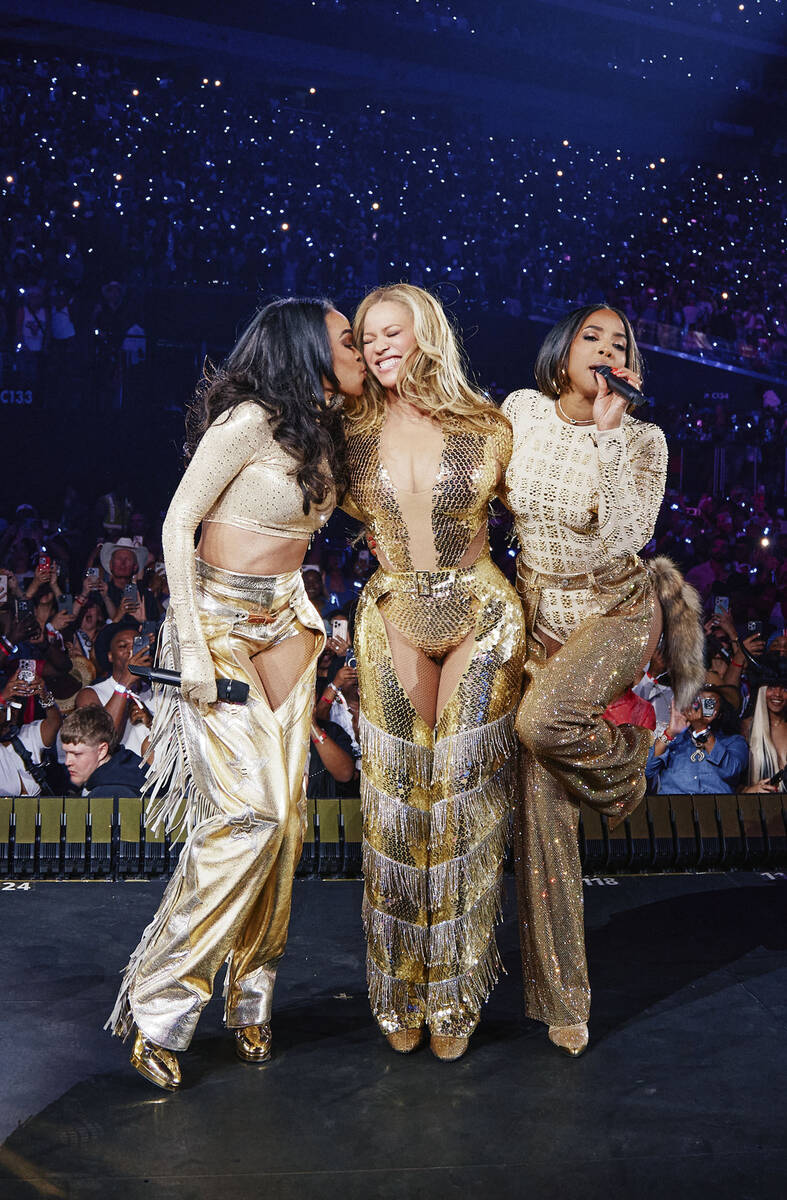The Destiny's Child reunion of Beyoncé, Michelle Williams and Kelly Rowland are shown at the " ...