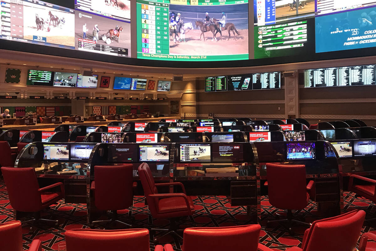 The Wynn Race & Sports Book is empty on Friday, March 13, 2020, in Las Vegas. (Ellen Schmid ...