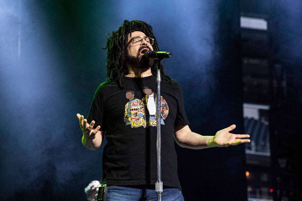 Adam Duritz of Counting Crows performs on stage at KAABOO Texas at AT&T Stadium on Sunday, ...