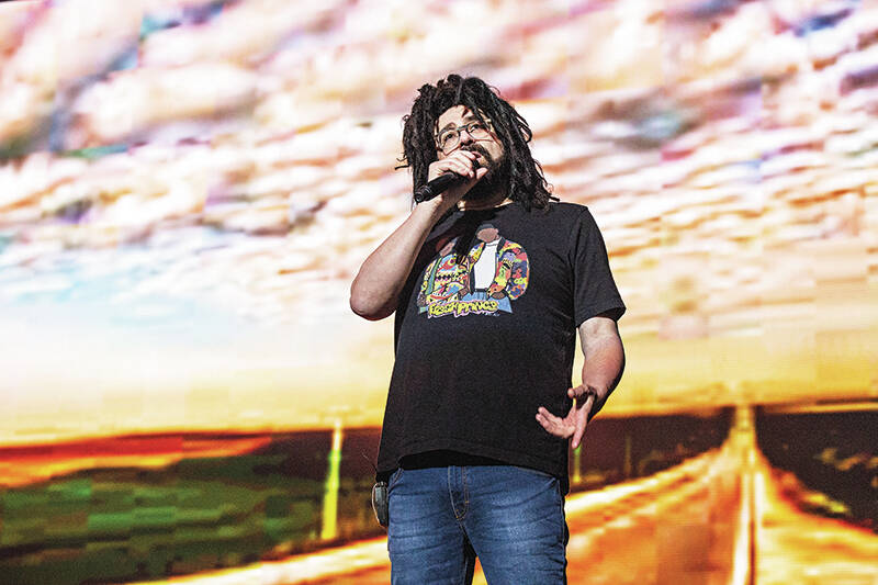 Adam Duritz of Counting Crows performs on stage at KAABOO Texas at AT&T Stadium on Sunday, ...