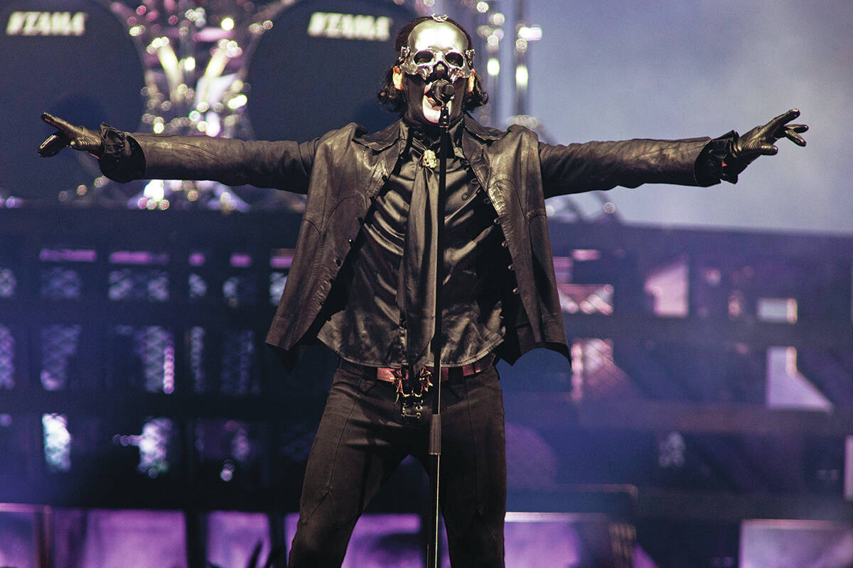 Tobias Forge as Papa V Perpetua performs with the band GHOST during their Skeletour World Tour ...