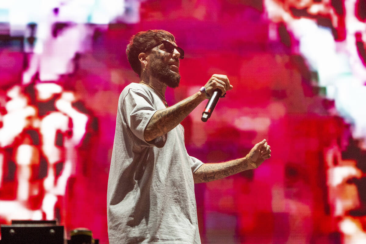 Scrim of Suicideboys performs at the Bonnaroo Music and Arts Festival on Saturday, June 18, 202 ...