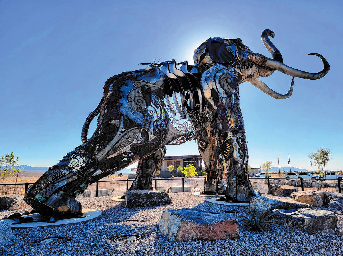 Monumental Mammoth, which debuted in 2019 at Northern Nevada’s Burning Man festival, stands a ...