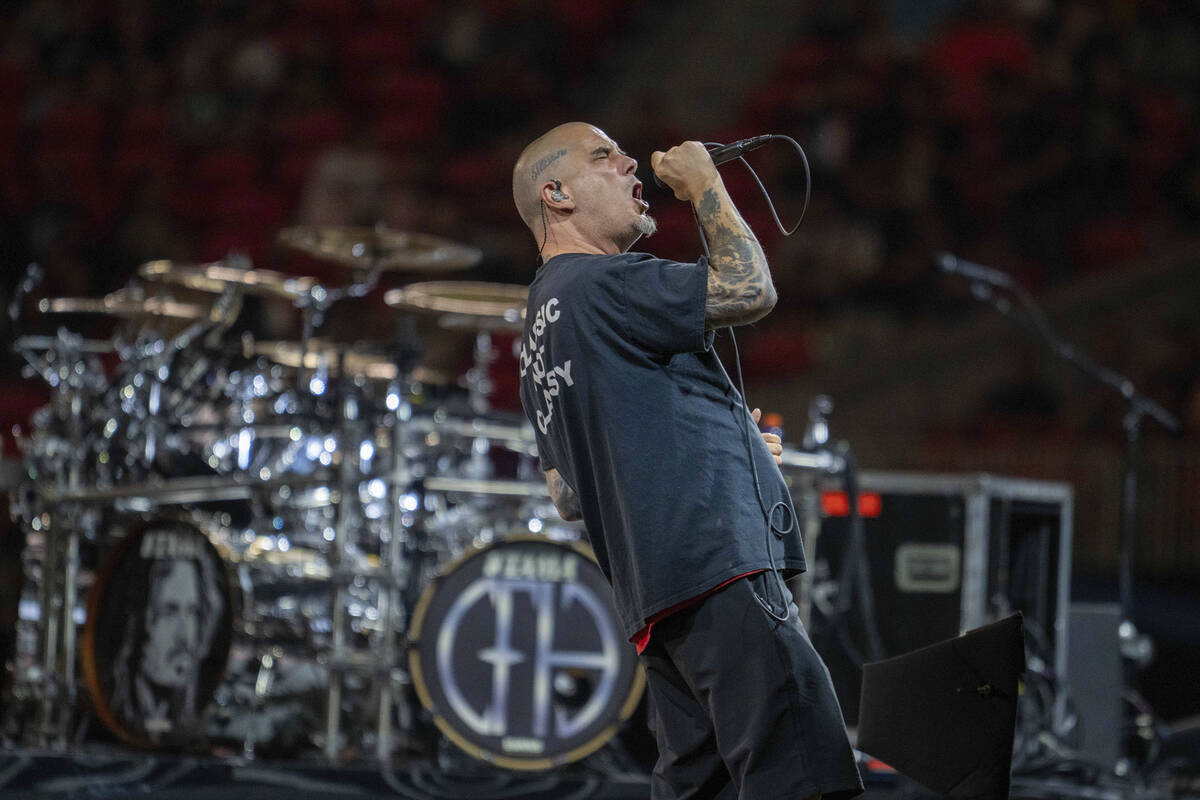Phil Anselmo of Pantera performs during the M72 World Tour on Tuesday, June 3, 2025, at Mercede ...