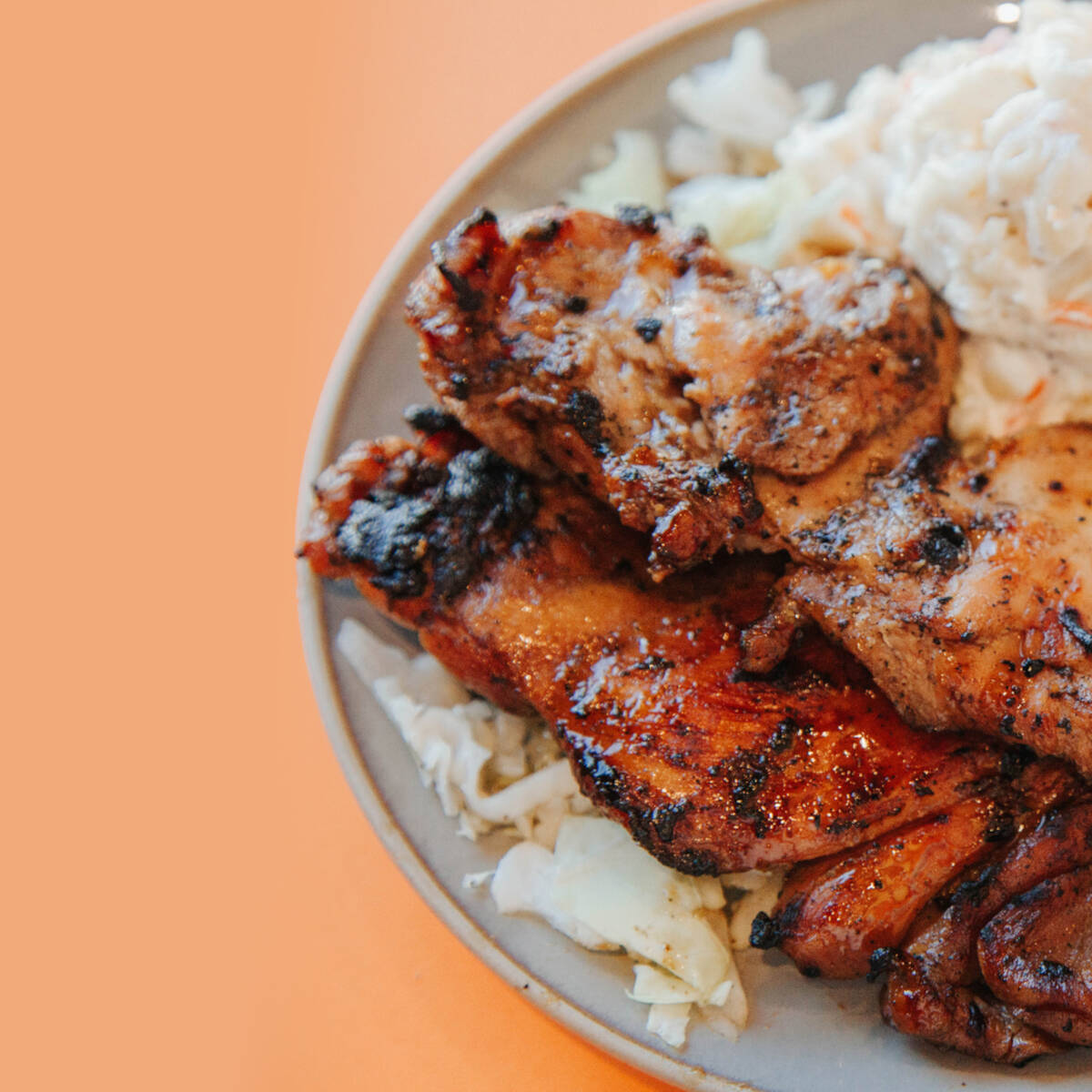Teriyaki chicken plate lunch from Mo' Bettahs Hawaiian Style Food, which has several locations ...