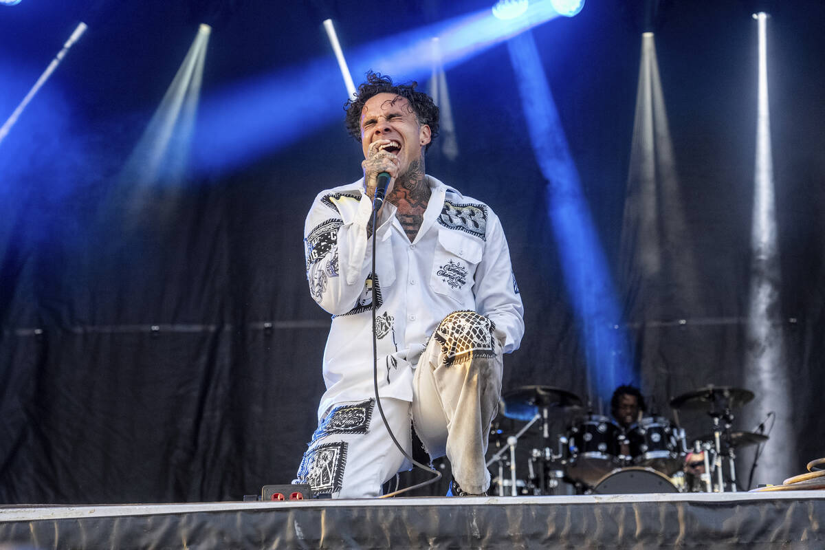 Jason Aalon Butler of Fever 333 performs during Louder Than Life Music Festival on Friday, Sept ...