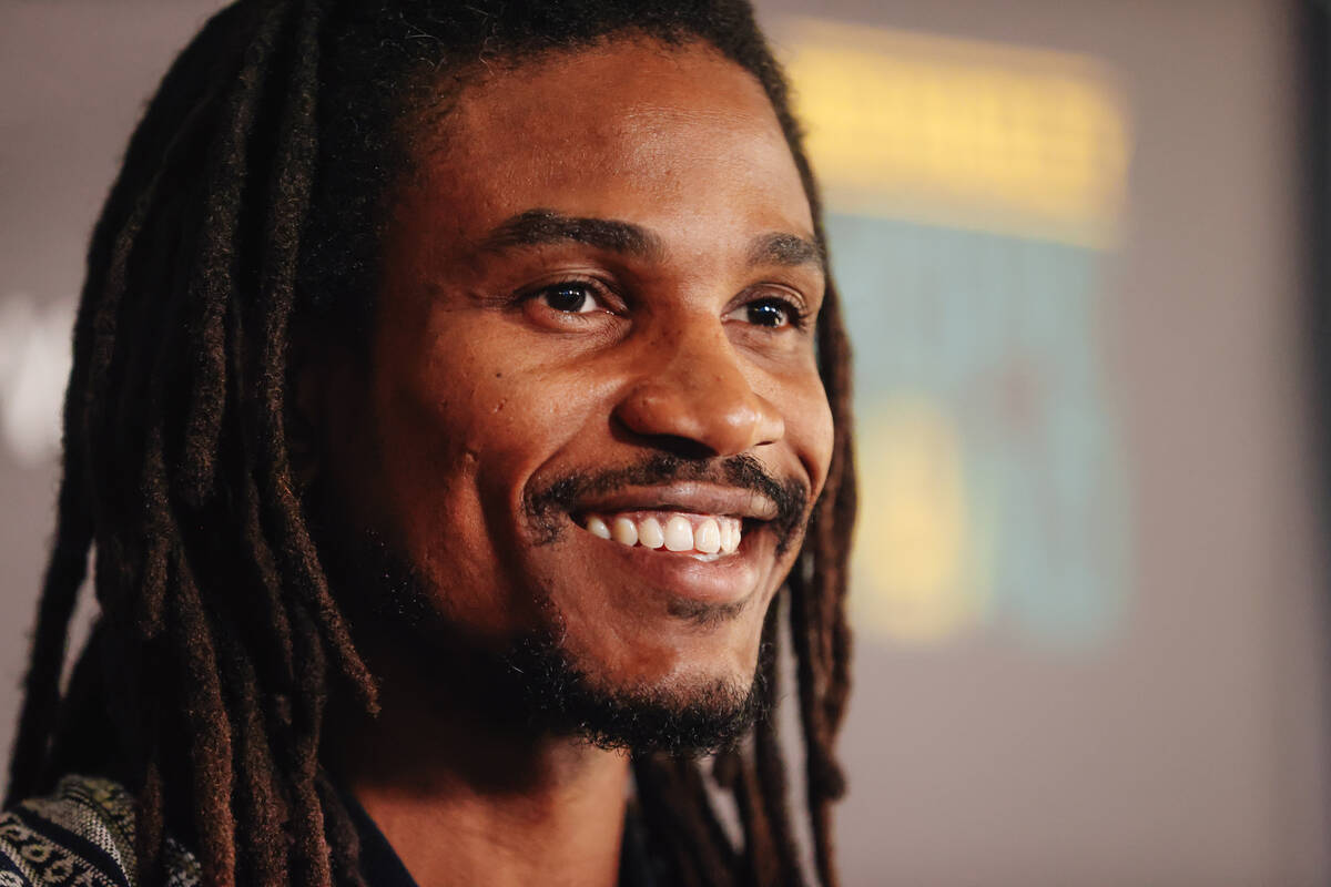 Sheldon Shepherd, an actor, at the red carpet premiere of Bob Marley Hope Road at Mandalay Bay ...