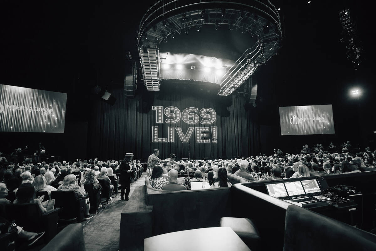 Fans gather into their seats before “1969 Live Concert: The King Returns” at the ...