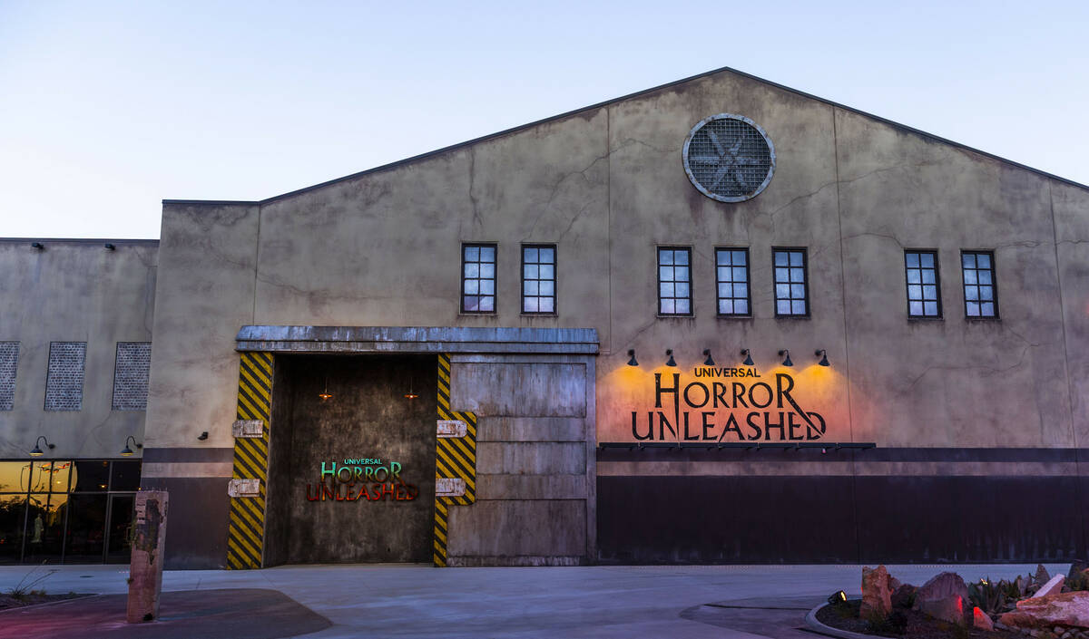 Exterior of the Universal Horror Unleashed Las Vegas on Friday, Aug.1, 2025, in Las Vegas. (L.E ...