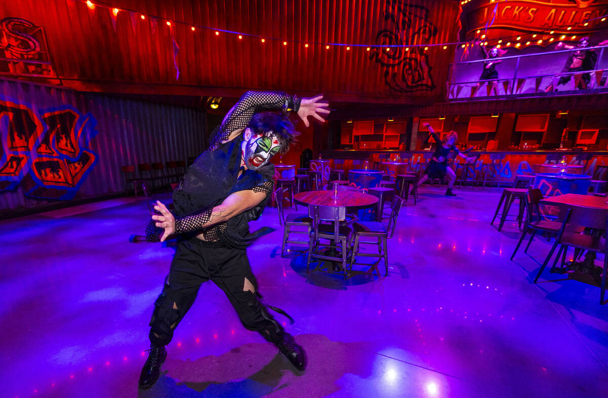 Performers dance as they introduce Jack's Alley, a new bar and show themed to Jack the Clown an ...