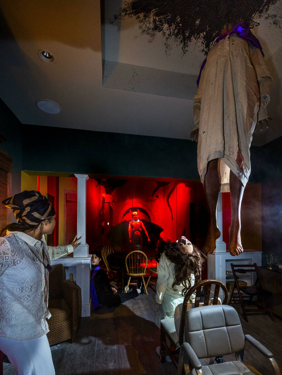 Possessed girls are overtaken by a demon in a scene from Blumhouse's The Exorcist: Believer, on ...