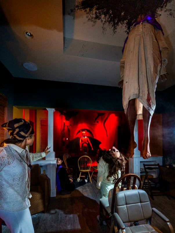 Possessed girls are overtaken by a demon in a scene from Blumhouse's The Exorcist: Believer, on ...