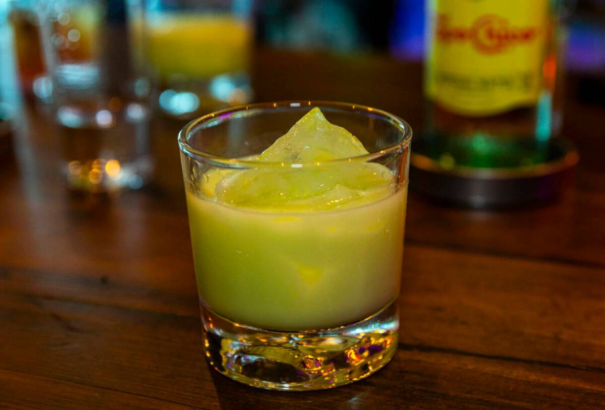 A Green Dredge drink is on the menu from the Premiere House restaurant during a first look tour ...