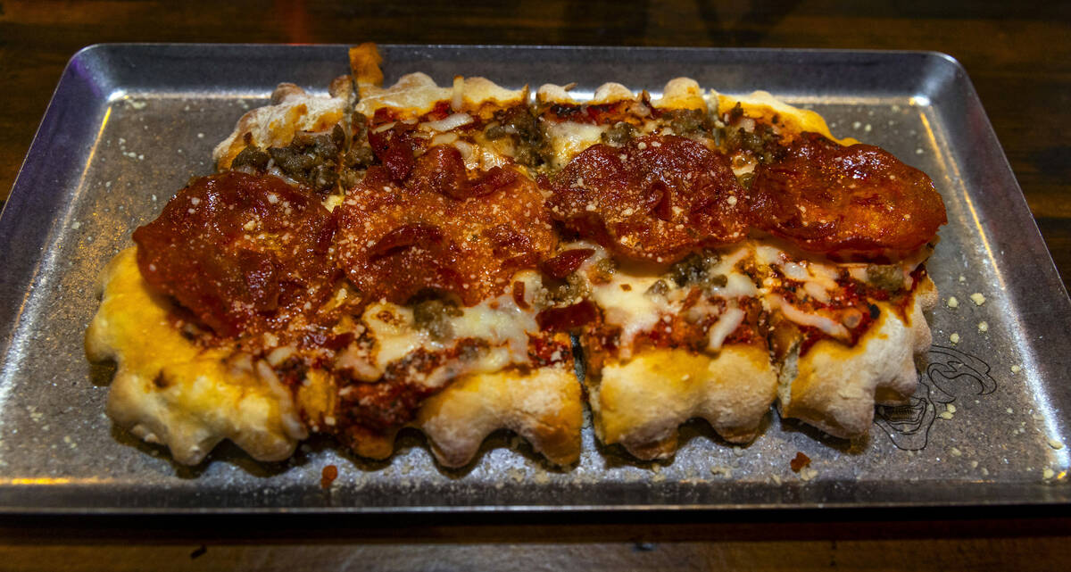 The Texas Chainsaw Flatbread Pizza is on the menu from the Premiere House restaurant during a f ...