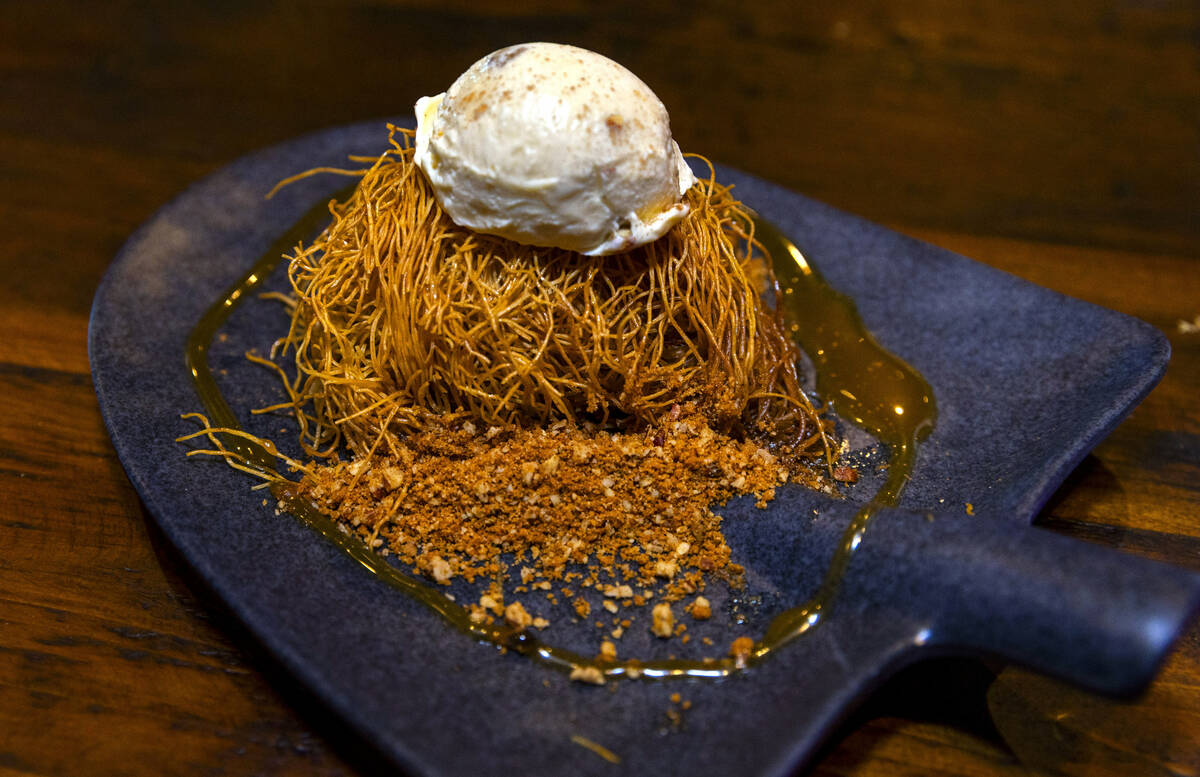The Hay Bale Pecan Pie is on the menu from the Premiere House restaurant during a first look to ...