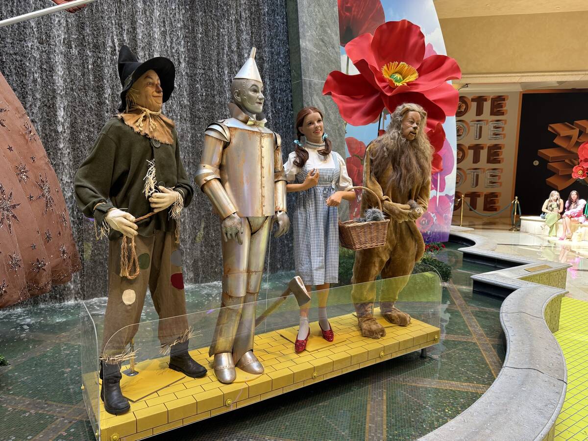 The new "Wizard of Oz at Sphere" art installation is shown at The Venetian's Waterfall Atrium o ...
