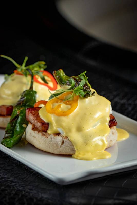 Smoked pork belly Benedict from STK Steakhouse in The Cosmopolitan on the Las Vegas Strip. (MGM ...