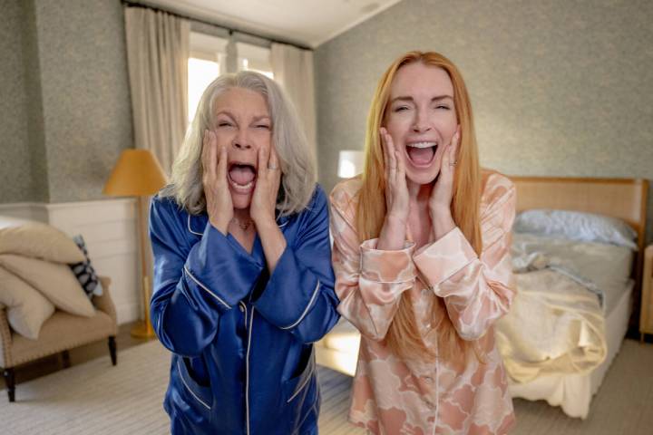 Jamie Lee Curtis, left, and Lindsay Lohan in "Freakier Friday." (Glen Wilson/Disney E ...