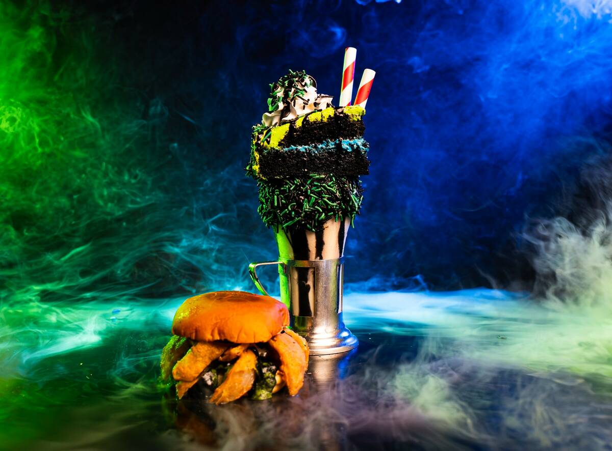 The “Alien: Earth” Burger and Cryo CrazyShake are available at Black Tap Craft Burgers & ...