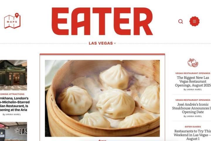 A screenshot of vegas.eater.com on Aug. 8, 2025.
