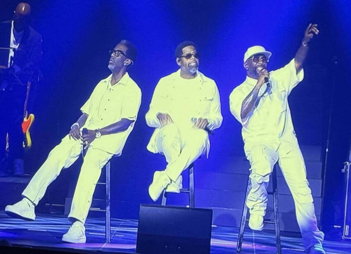 Shawn Stockman, Wanya Morris and Nathan Morris of Boyz II Men are shown in their return to the ...