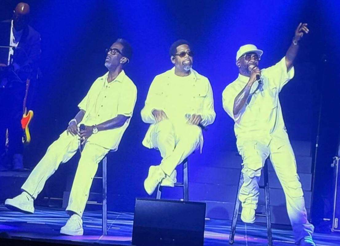 Shawn Stockman, Wanya Morris and Nathan Morris of Boyz II Men are shown in their return to the ...