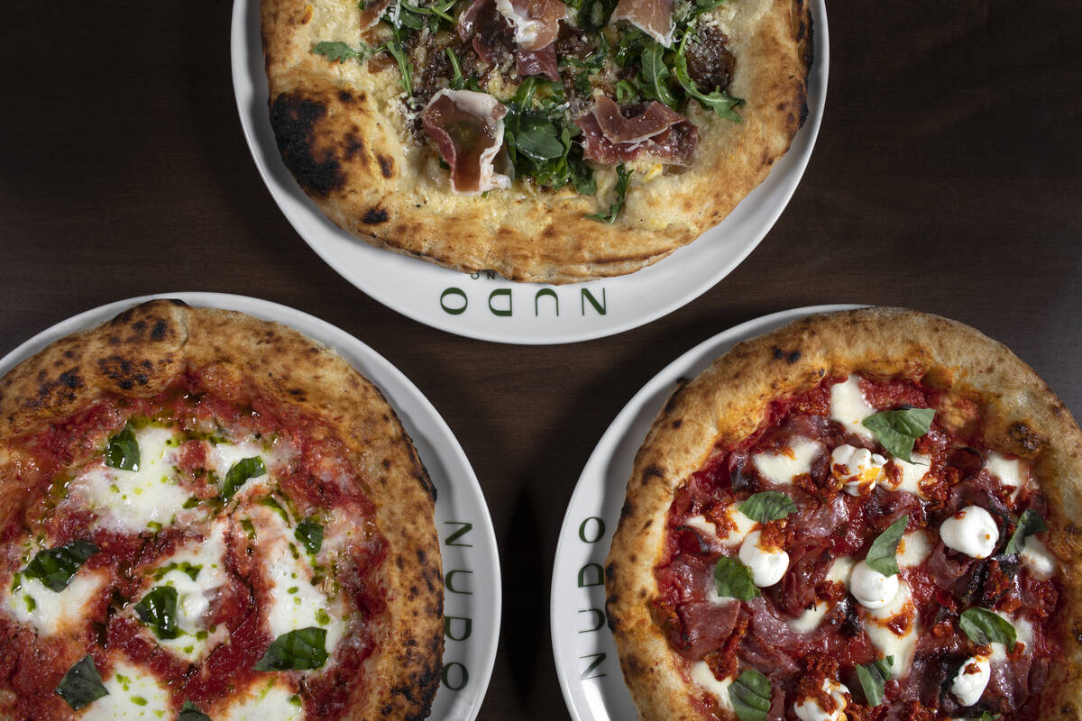 Pizzas from the happy hour menu at Nudo Italiano in southwest Las Vegas. (Chris Wessling)