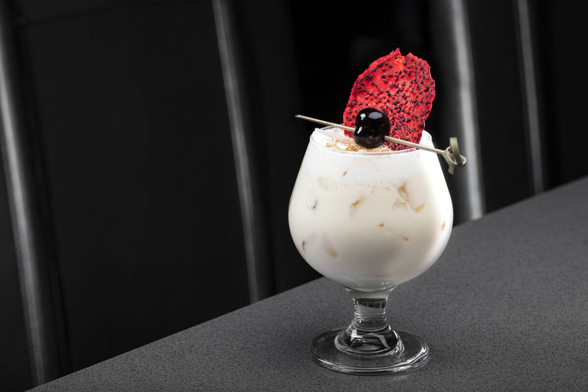 A Smoky Coconut cocktail from Triple Crown Cigar Lounge in Town Square in Las Vegas. (Triple Cr ...